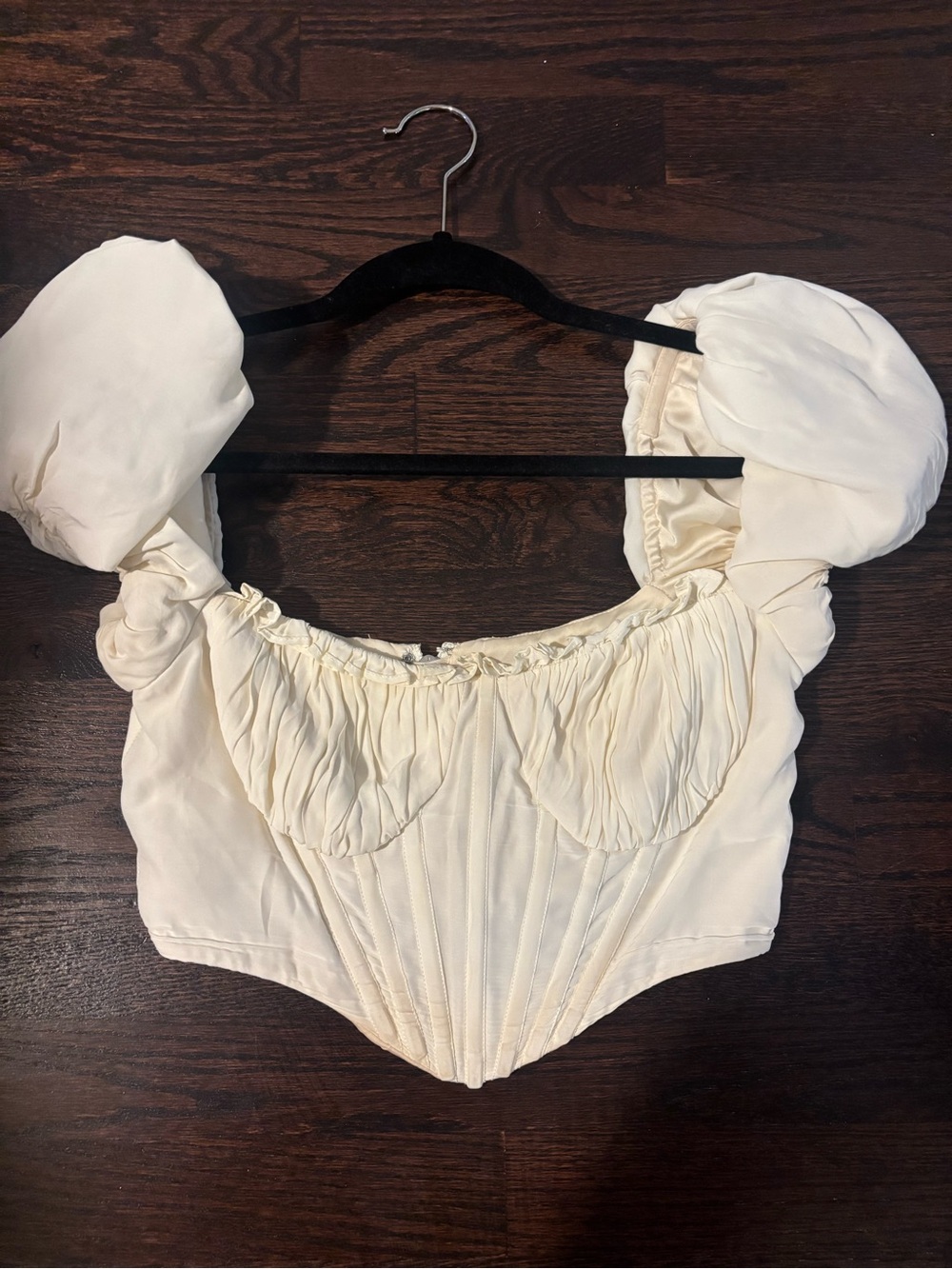 LPA Ivory Puff Sleeve Corset Top - Women